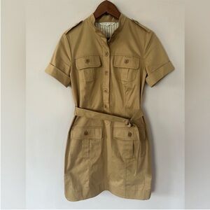 Trina Turk Safari Mini Dress, EUC, Khaki, Size 6